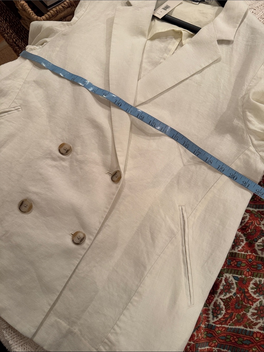 Banana Republic Relaxed Double-Breasted Linen Blazer 713668 - Picture 7 of 9